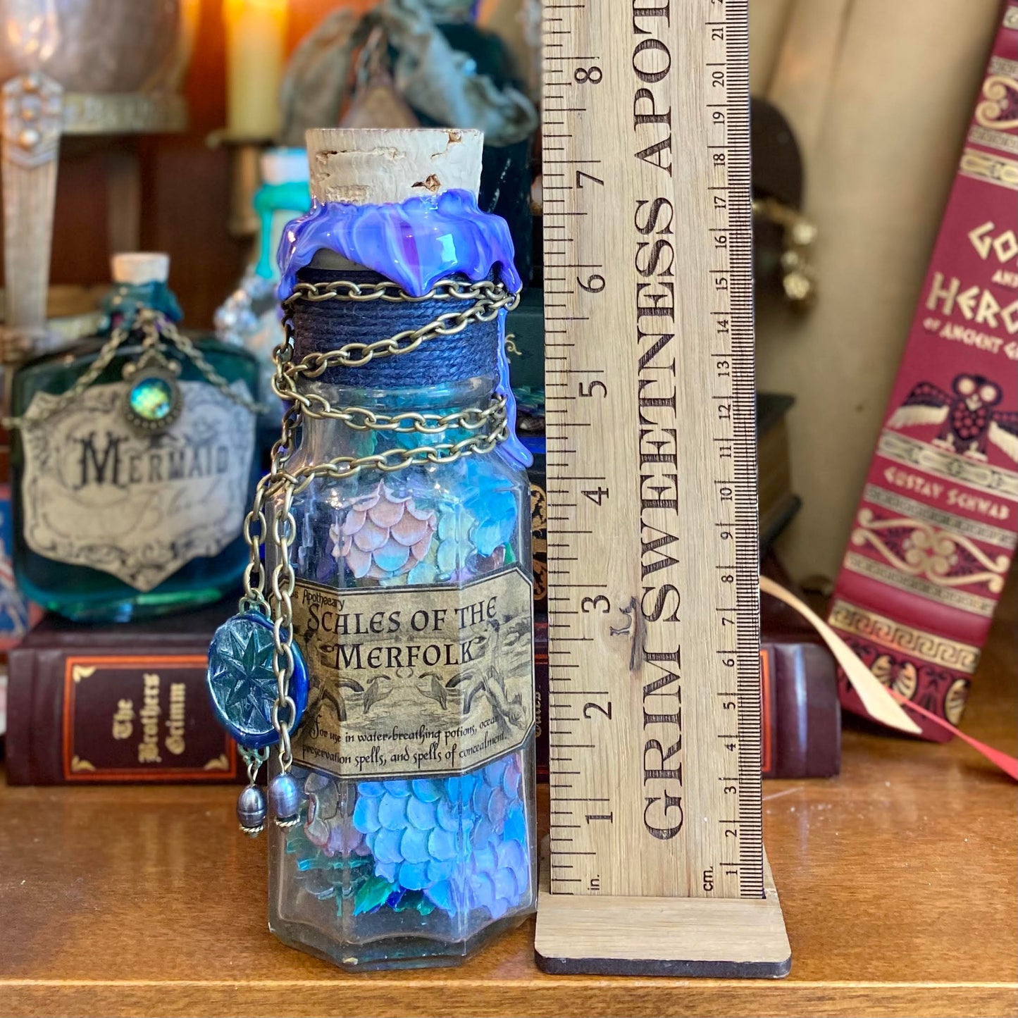 Antique Scales of The Merfolk, A Decorative Apothecary Jar