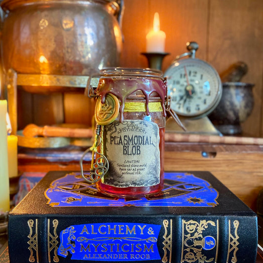Plasmodial Blob, A Sentient Slime Mold, Fantasy Apothecary Jar