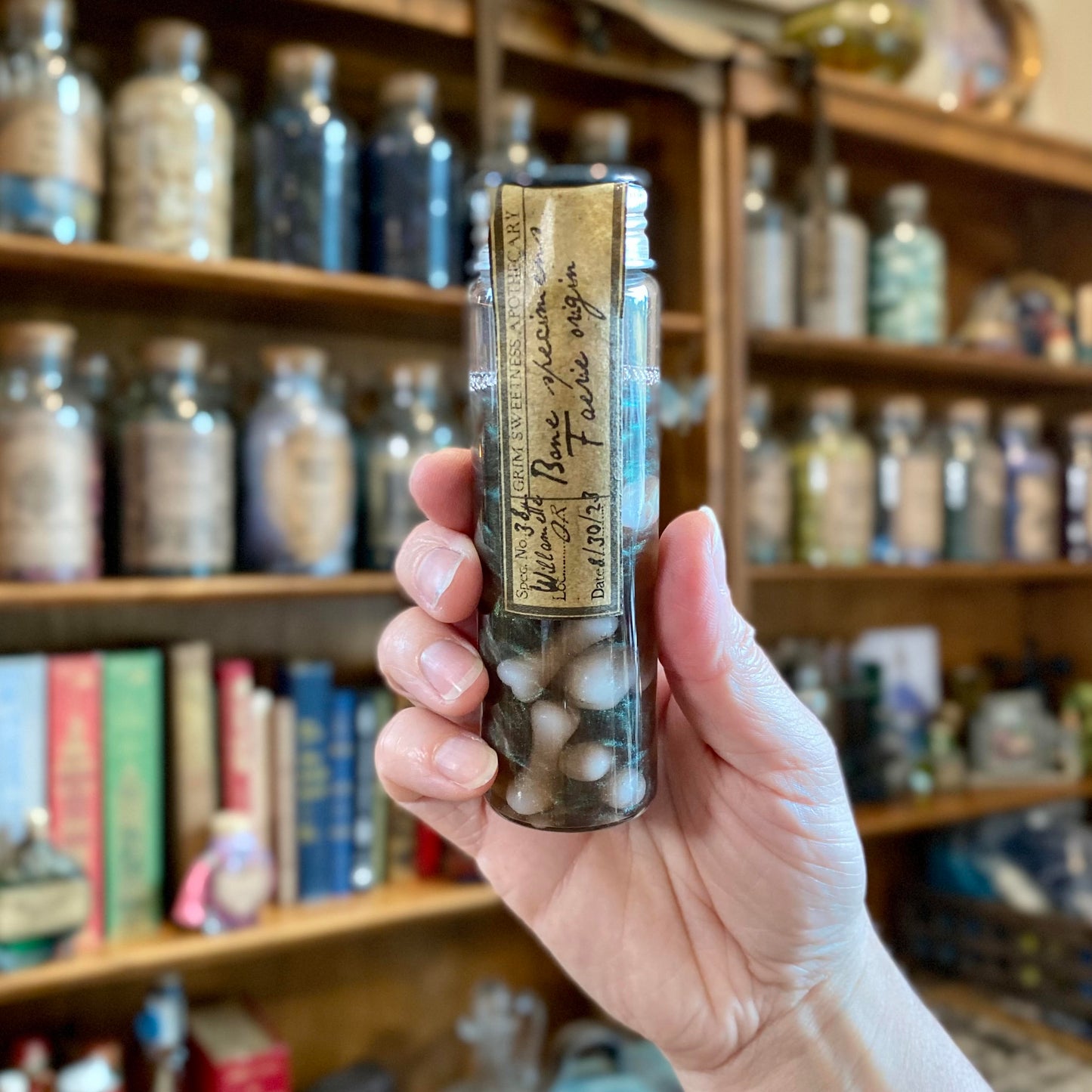 Faerie Bones Specimen Jar, A Swirling Potion Bottle Prop